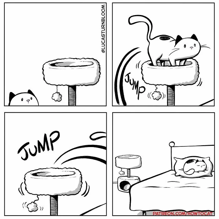 20 Comics That Highlight Hilariously Relatable Cat Behaviors, Illustrated By Lucas Turnbloom (New Pics)