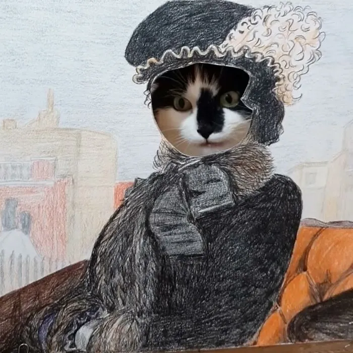 This Cat Steals The Spotlight In Famous Paintings And More (17 Pics)