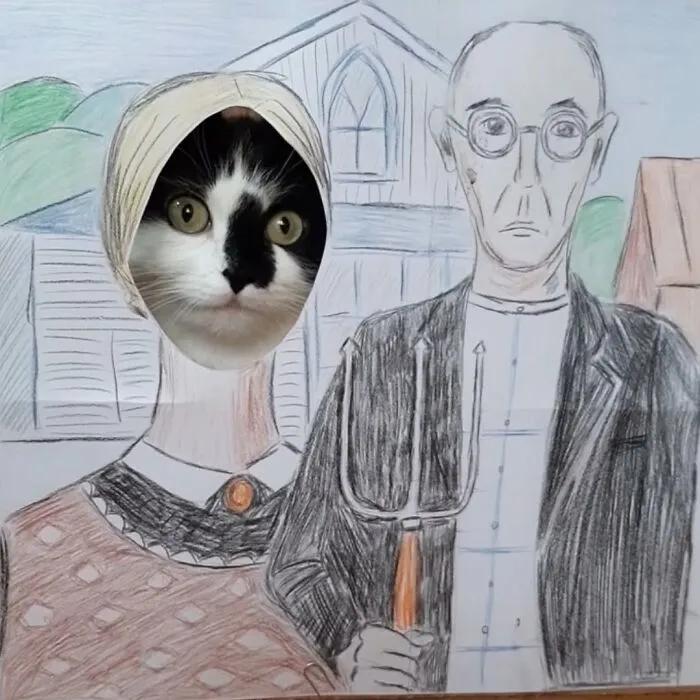 This Cat Steals The Spotlight In Famous Paintings And More (17 Pics)