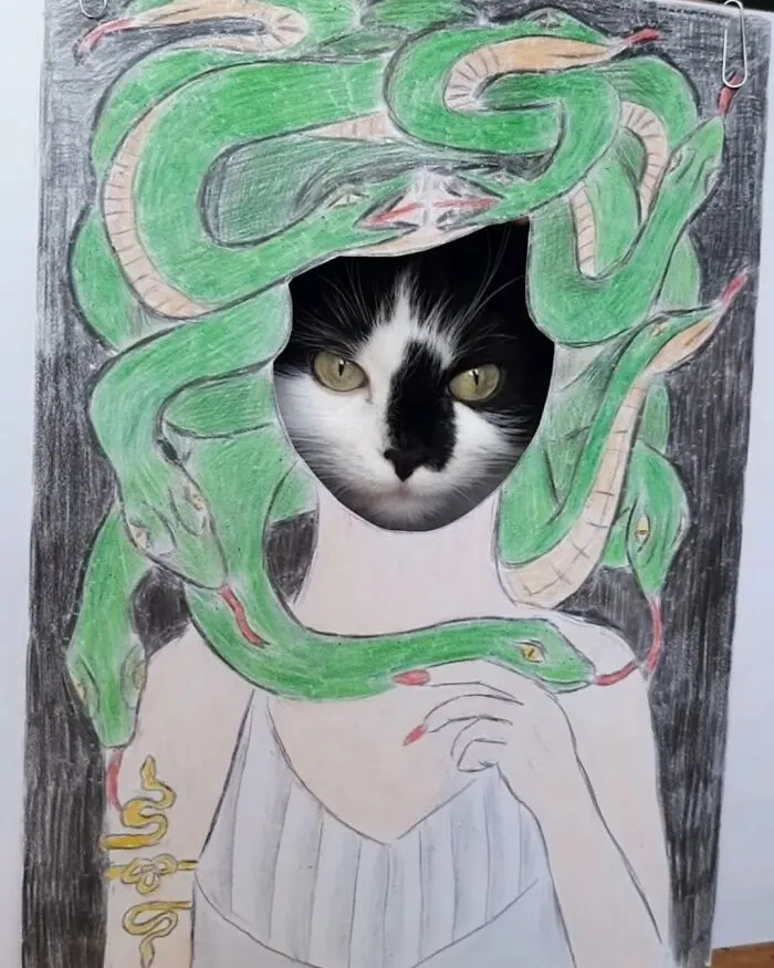 This Cat Steals The Spotlight In Famous Paintings And More (17 Pics)