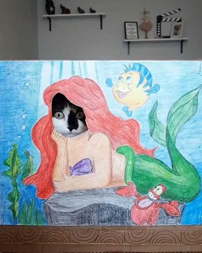 This Cat Steals The Spotlight In Famous Paintings And More (17 Pics)