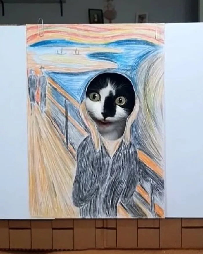 This Cat Steals The Spotlight In Famous Paintings And More (17 Pics)