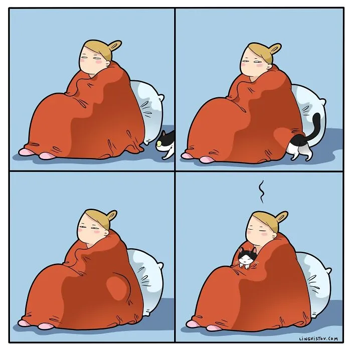 30 Hilarious New Comics by Lingvistov That Perfectly Capture Life With a Cat