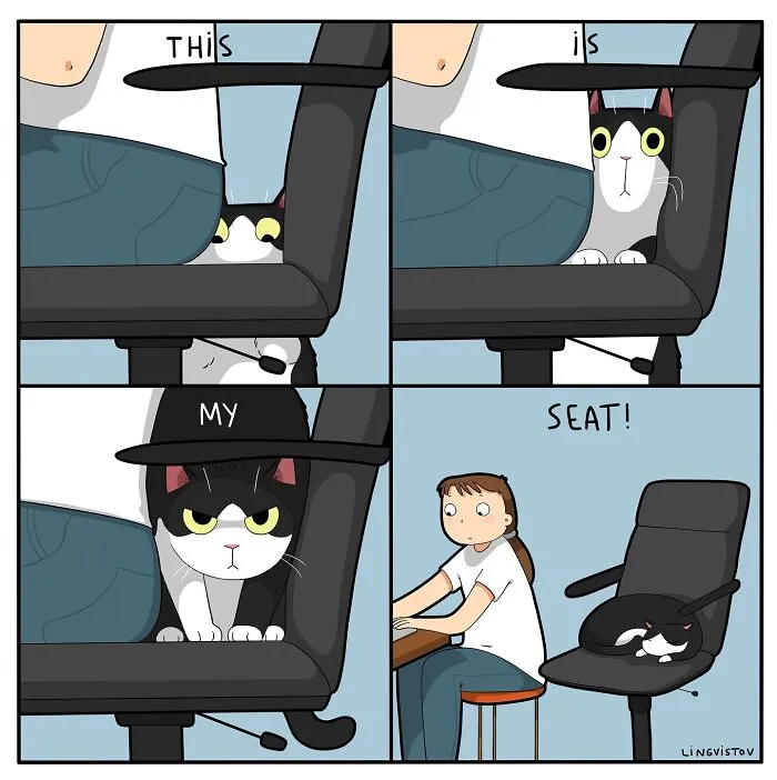 30 Hilarious New Comics by Lingvistov That Perfectly Capture Life With a Cat