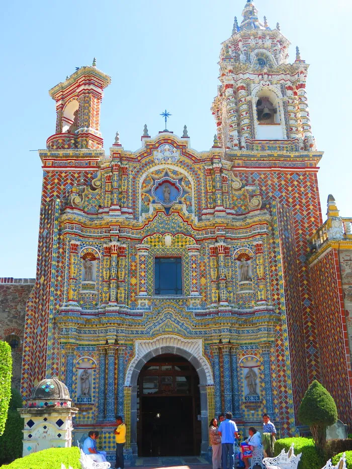 View Of The Facade Of The Temple Of San Francisco Acatepec