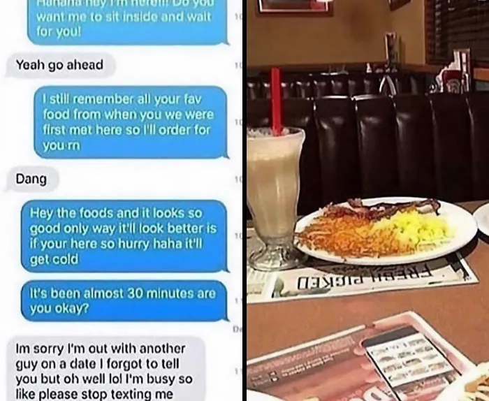 Pos Made A Guy Wait For Her For Over An A Hour, Let Him Buy Her Food. Then She Didn't Show And The Told Him She Was On A Date With Another Guy And To Stop Texting Her