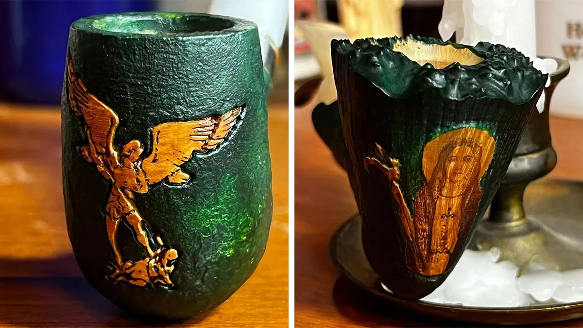This Nebraskan Artist Crafts Incredible Pipes Featuring Saints, Angels, And Sacred Symbols (29 Pics)