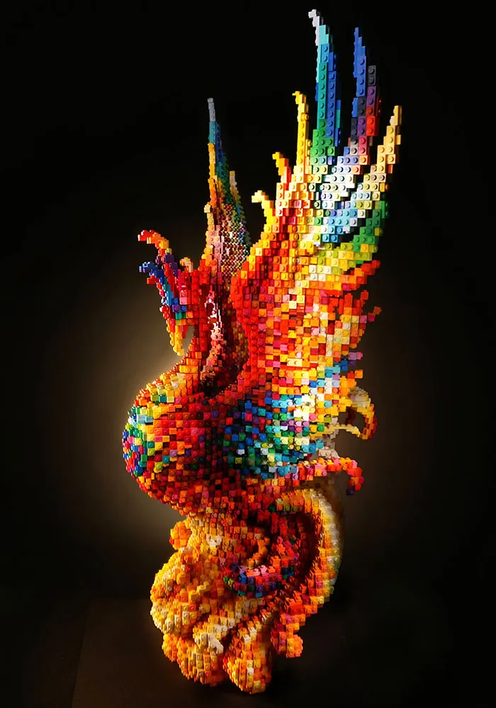 I Made A "Firebird" With LEGO. It Took 6 Months To Make And Was 75cm Tall. I Aimed To Make The Most Beautiful LEGO Work In The World...!! I'll Continue The Video And Details In The Tree↓