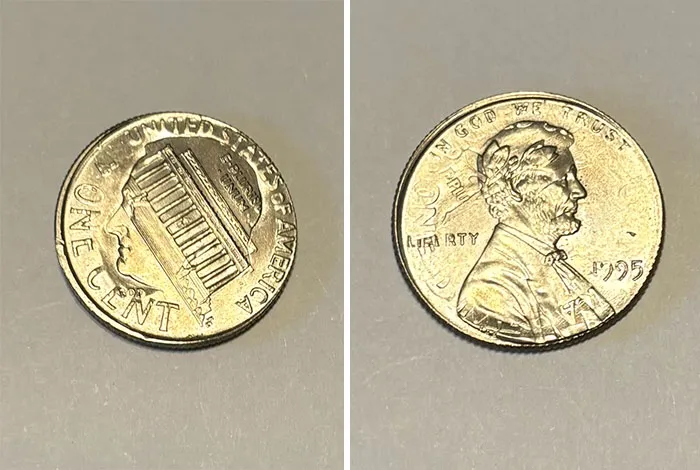 1995 Penny Struck Over A Dime