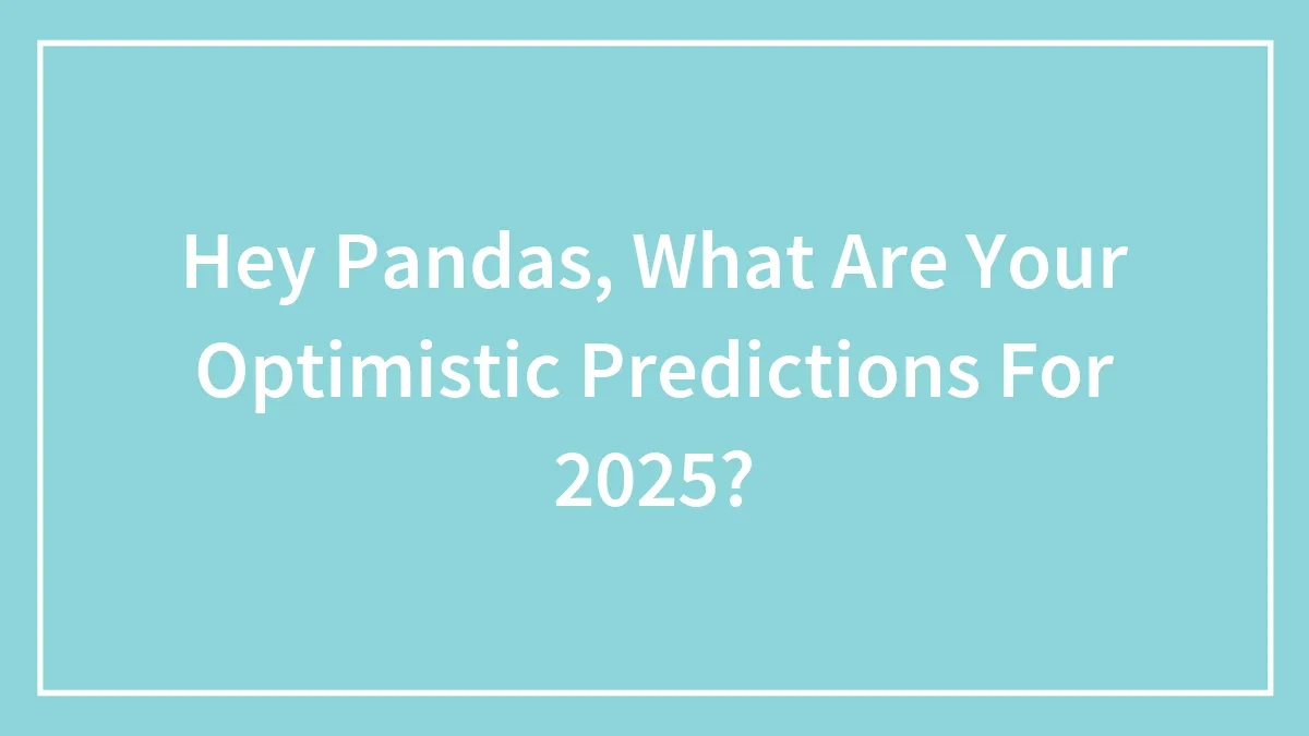 Hey Pandas, What Are Your Optimistic Predictions For 2025?