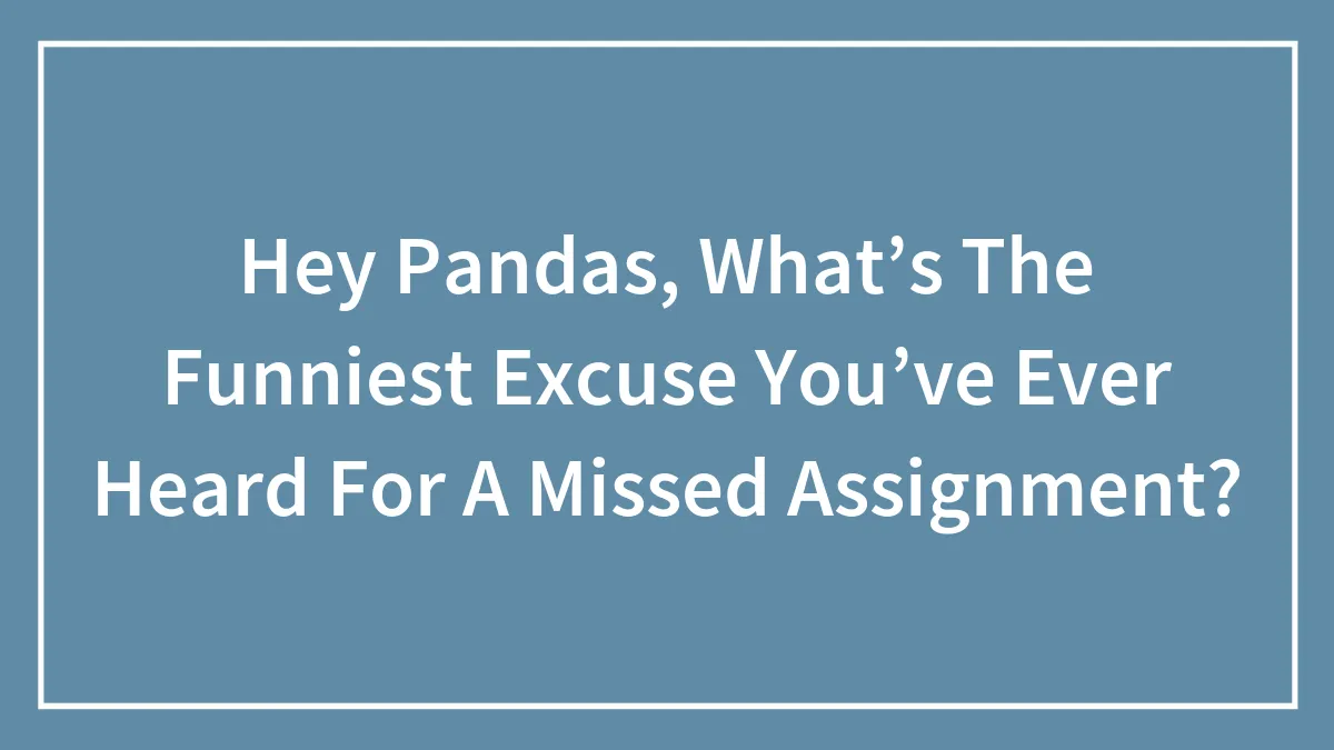 Hey Pandas, What’s The Funniest Excuse You’ve Ever Heard For A Missed Assignment?