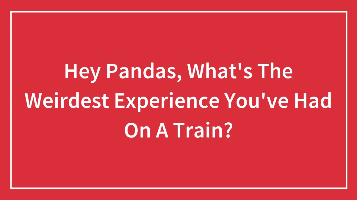Hey Pandas, What's The Weirdest Experience You've Had On A Train? (Closed)