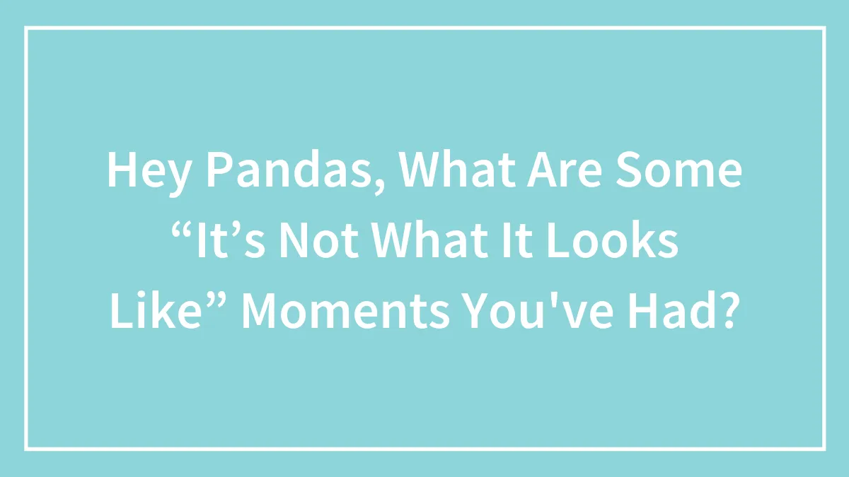 Hey Pandas, What Are Some “It’s Not What It Looks Like” Moments You've Had? (Closed)