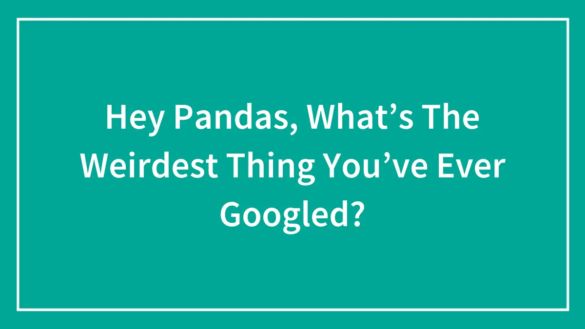 Hey Pandas, What’s The Weirdest Thing You’ve Ever Googled? (Closed)