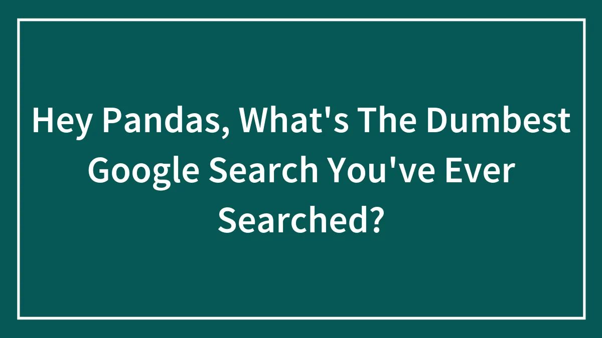 Hey Pandas, What's The Dumbest Google Search You've Ever Searched? (Closed)