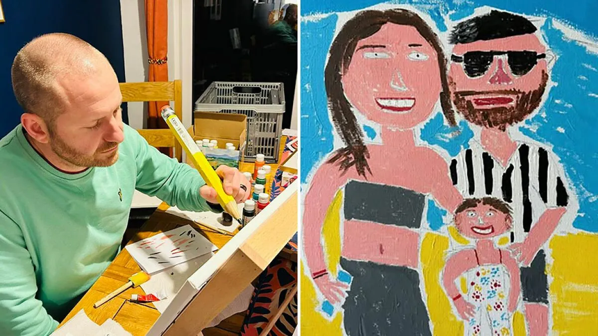 Hilariously ‘Bad’ Wedding Portrait Goes Viral—Now The Accidental Artist Has More Requests Than Ever