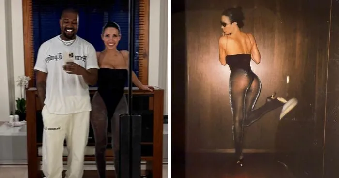 Bianca Censori's Glitter Tights And Kanye's Rare Smile Go Viral After New Year Photo Dump