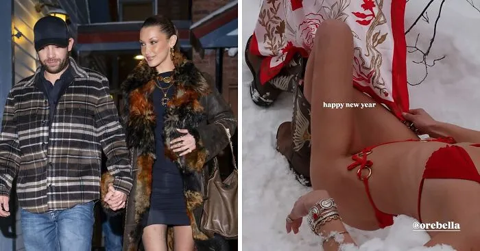Bella Hadid's Tiny Red String Bikini In Snow Is Raising The Temperature