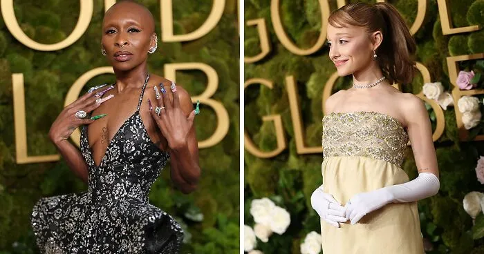 "Won't Need A Fork": Cynthia Erivo & Ariana Grande Go Wicked With Their Golden Globes Outfits
