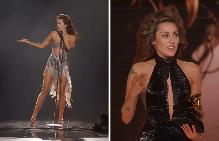 Miley Cyrus Calls Out The Crowd At The Grammys