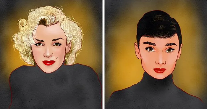 My Drawings Of Hollywood's Timeless Symbols Of Attraction (11 Pics)