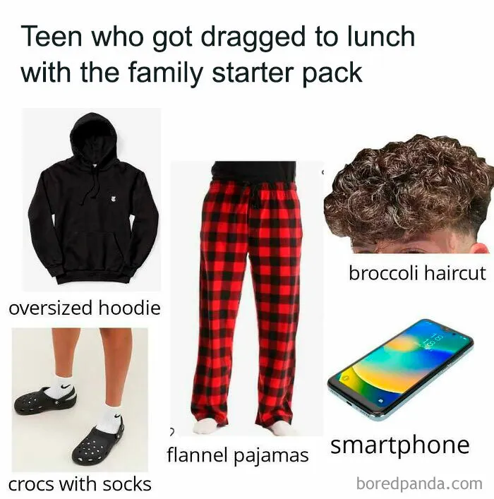 Teen Who Got Dragged To Lunch With The Family Starter Pack