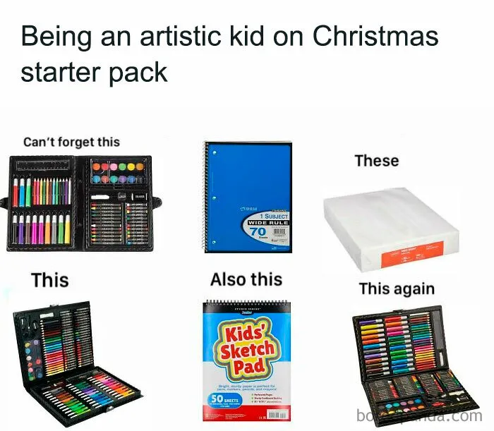Being An Artistic Kid On Christmas Starter Pack