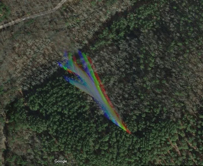 Military Jet Caught On Google Earth 2018 Over Ouachita Mountains In Southeastern Oklahoma