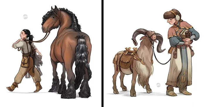 My 30 Illustrations Showcasing The Unique Bonds Between Characters And Creatures