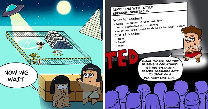 I Made 7 Comics Featuring Historical Characters In Modern Struggles
