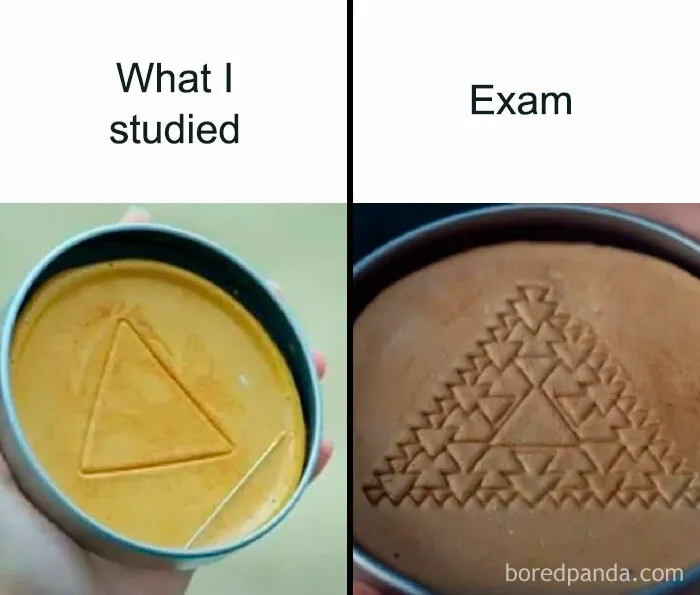 Simple triangle vs. complex triangle honeycomb from Squid Game 2 memes.