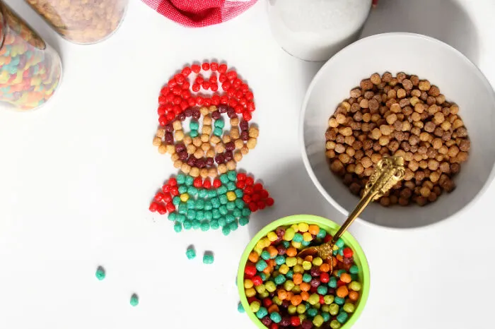 Super Mario Made With Cereal