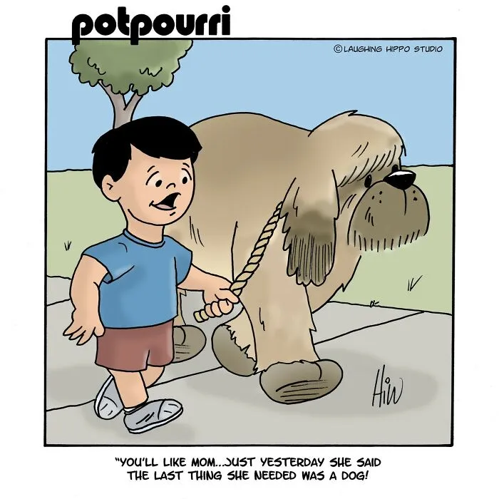 This Artist Created 30 Funny Cartoons About Dogs In Absurd Situations