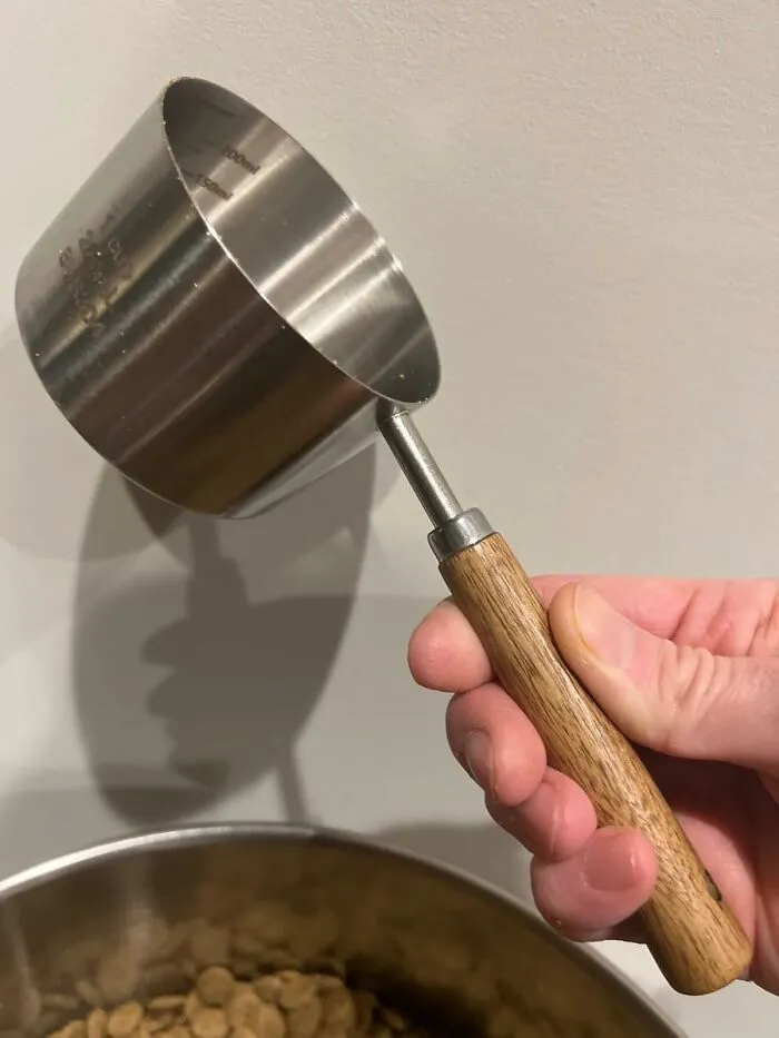 <a style="display:inline;" href="https://www.amazon.com/FAFAFLYER-Dog-Cat-Food-Scoop-Measuring-Cup-material-1-Cup/dp/B0CY9YXXXZ?ie=UTF8&th=1&linkCode=ll1&tag=bpfish-20&linkId=8b9143350a7054dfb7dd9962b9771a2a&language=en_US&ref_=as_li_ss_tl " target="_blank"> "So small, but I bought a 1 cup <span Style="Font:inherit;color:#d74b1f;">dog food scoop</Span> from a fancy pet store." - <span Style="Font:inherit;color:#808080"> jthoma33</Span>