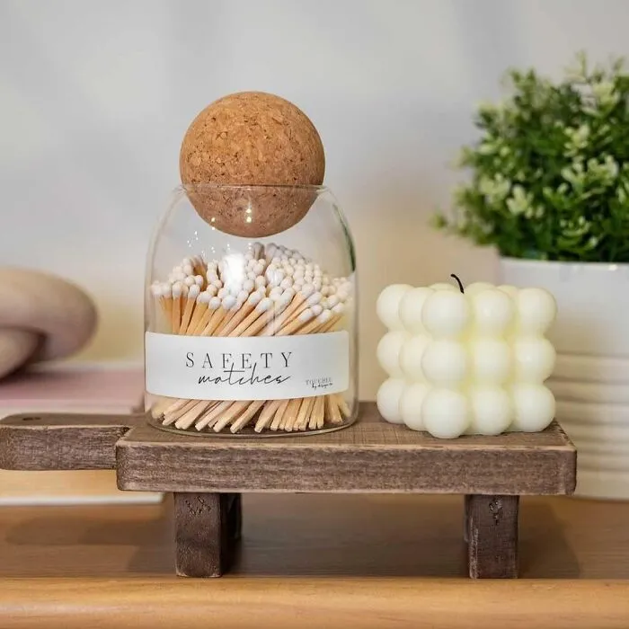 Light Up Your Evenings With This <a Style="Display:inline;" Href="Https://Www.amazon.com/Dp/B09ty9hmlp?ascsubtag=7763514%2c28%2c37%2cd%2c0%2c0%2c0%2c1396%3a1%3b900%3a2%3b974%3a3%3b1125%3a2%3b1338%3a1%2c53306663%2c0%2c0%2cgoogle&btn_ref=srctok-E15cfdabfb35713c&linkcode=ll1&tag=bpscorpion-20&linkid=f69682d3203a4b809aad40f48df1fbac&language=en_us&ref_=as_li_ss_tl" Target="_blank"><span Style="Font: Inherit; Color: #d74b1f;"> Glass Matches Holder </Span>, A Stylish And Practical Way To Display And Access Your Matches For All Your Candle-Lighting And Fire-Starting Needs. It Is Sure To Add A Vintage And Elevated Touch To Your Living Room Decor