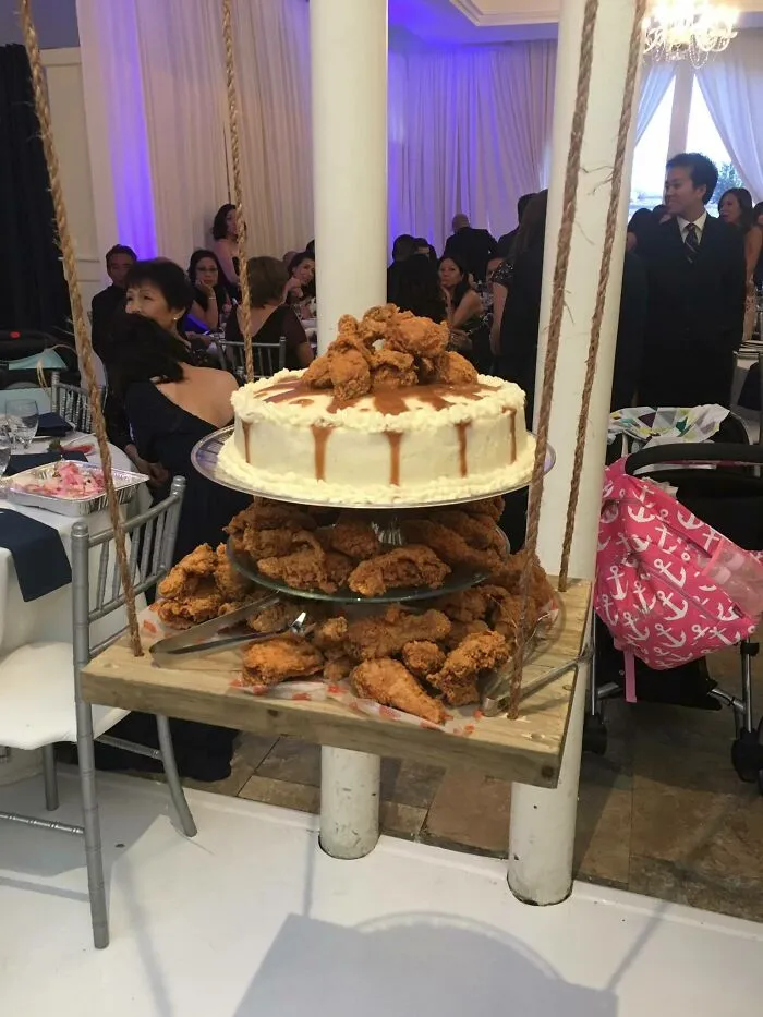 I Ate Mashed Potato Wedding Cake With Gravy Icing And Fried Chicken Topper