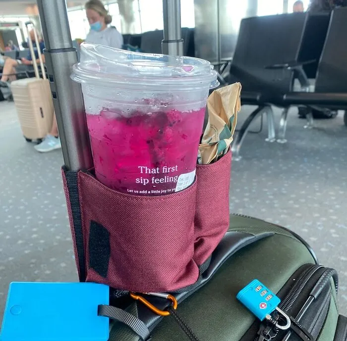 Sip, Stroll, And Stay Stress-Free With <a Style="Display:inline;" Href=" Https://Www.amazon.com/Riemot-Luggage-Travel-Holder-Drink/Dp/B086v61thr?ie=utf8&th=1&linkcode=ll1&tag=bporca-20&linkid=2c9f676397c55b0f56e9de3868bcc6f7&language=en_us&ref_=as_li_ss_tl" Target="_blank"><span Style="Font: Inherit; Color: #d74b1f;"> Strap On Luggage Cup Holder </Span>! This Clever Contraption Attaches To Your Luggage, Keeping Your Drink Within Easy Reach, So You Can Navigate Airports And Train Stations With Both Hands Free. Genius!