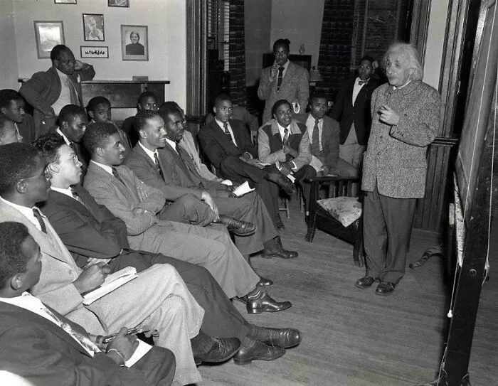 May 1946, Albert Einstein Defied The Prevailing Racial Climate At The Time To Visit And Lecture At Lincoln University In Pennsylvania, The First Degree-Granting Black College In The Us