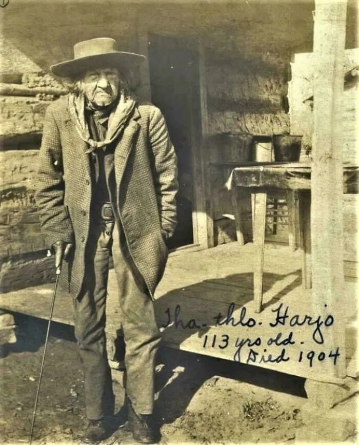 Thathlo Harjo. Born In 1791. He Fought In Two Seminole Wars. Was Relocated To Indian Territory In 1842. Joined 1st Regiment In 1861. After The War He Settled In What Is Now Seminole County Oklahoma. He Saw Men Fight With Muskets And People Driving Automobiles. He Died In 1904 At 113 Years Old