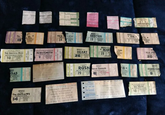 Envelope Of My Old Concert Stubs From The 70s I Found Behind My Dresser Yesterday