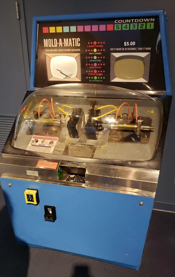 I Got To Use A Mold-A-Matic Machine Today. It's A Machine From The 60s That Makes A Plastic Souvenir Toy On Demand