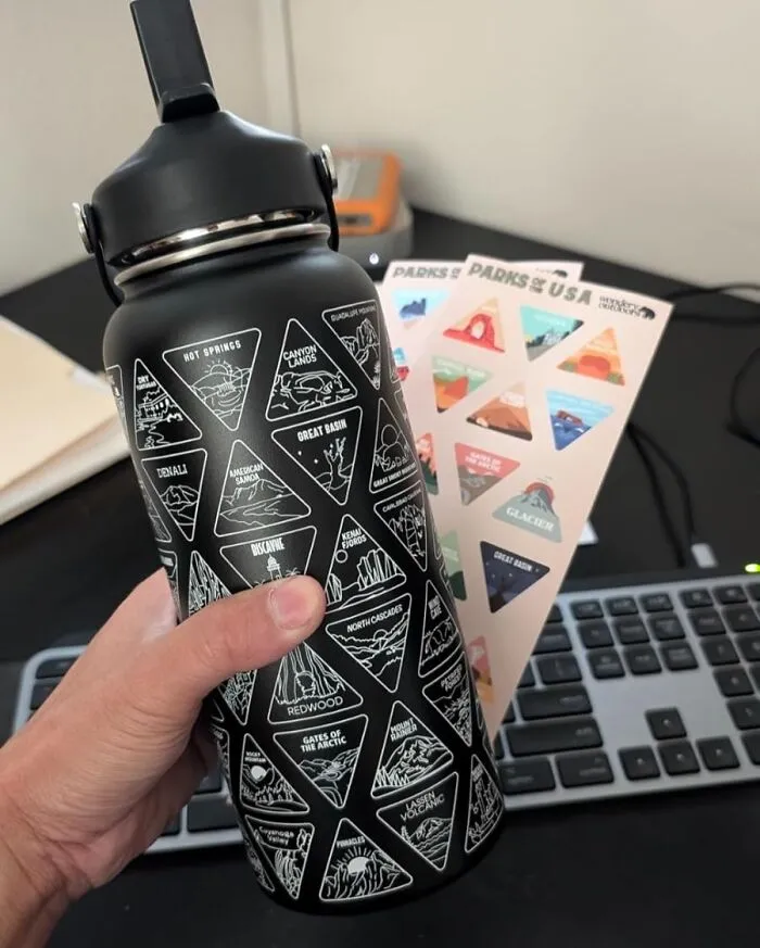 Hydration Meets Exploration With This <a Style="Display:inline;" Href="Https://Www.amazon.com/Original-National-Bucket-Printed-Stainless/Dp/B0c3ktx8j5?ie=utf8&th=1&linkcode=ll1&tag=bpgrape-20&linkid=f6391b23ae66390b22dcecb3f7d826a1&language=en_us&ref_=as_li_ss_tl" Target="_blank"><span Style="Font: Inherit; Color: #d74b1f;"> National Parks Sticker Collecting Water Bottle</Span>! Slap On Those Memories To Show Your Love With Nature