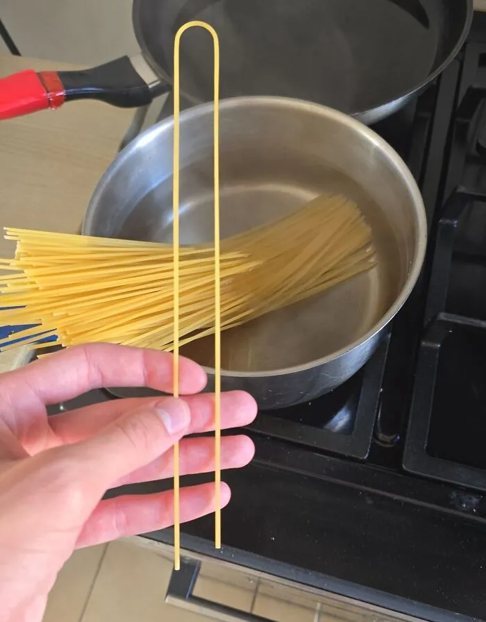This Pasta Came Out Bent And Longer Than Usual