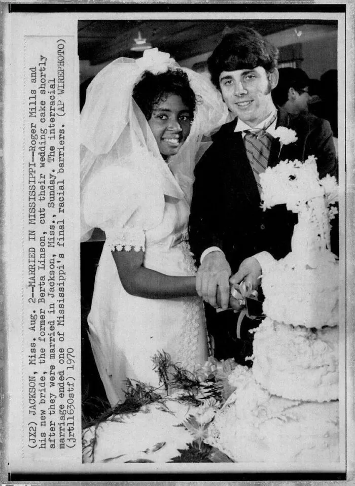 The First Interracial Marriage In Mississippi, 1970. 3 Years Earlier, The 1967 Loving V. Virginia Scotus Ruling Legalized Interracial Marriage In The US
