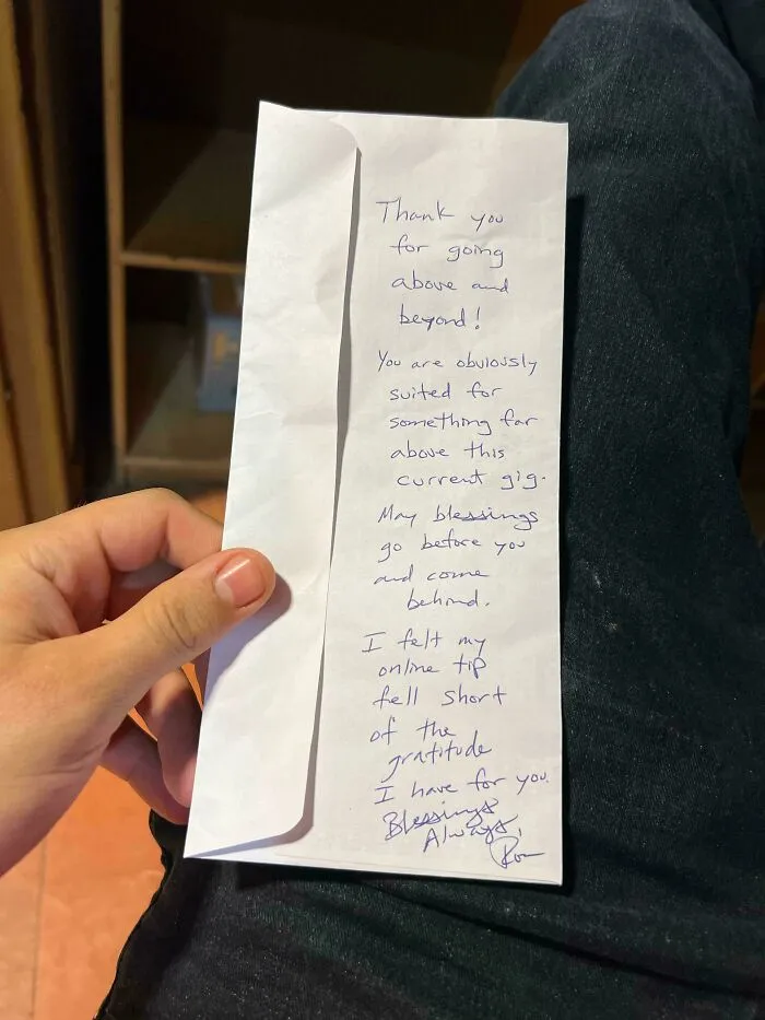 Customer Left Me An Envelope With Money