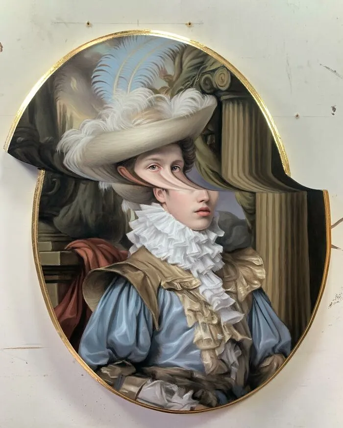 Artist Adds A Modern Twist To Classical Style Paintings By Distorting Them (30 Pics)