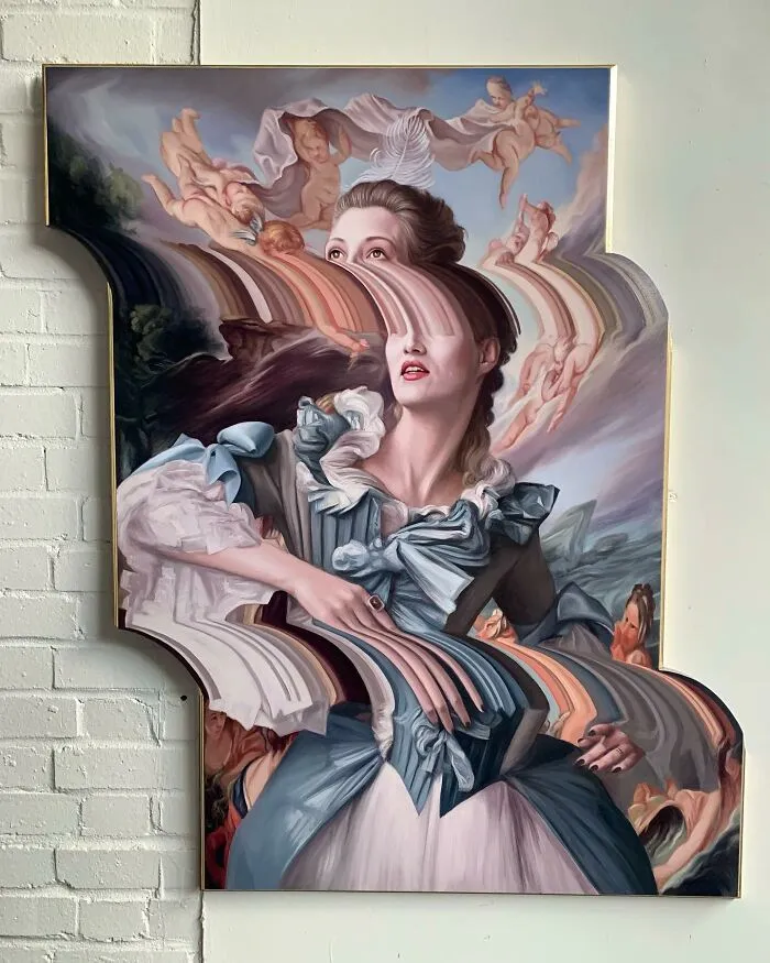 Artist Adds A Modern Twist To Classical Style Paintings By Distorting Them (30 Pics)