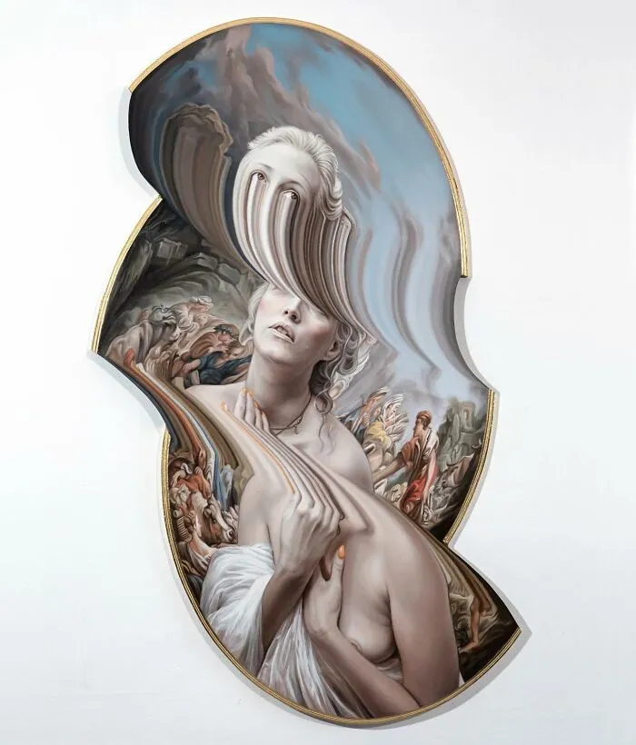 Artist Adds A Modern Twist To Classical Style Paintings By Distorting Them (30 Pics)