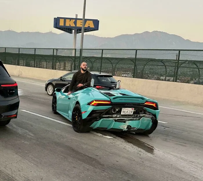 This Guy Was Driving Super Aggressively And Almost Hit Me. 1min Later