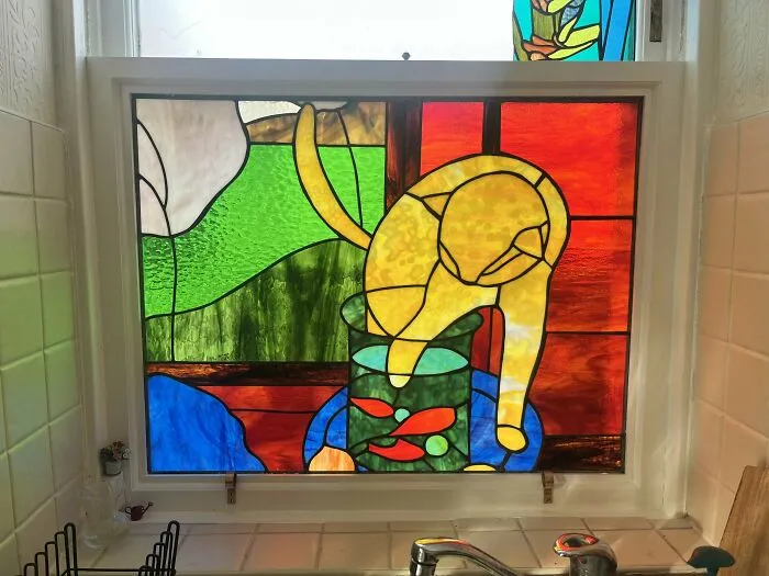 I Made A Stained Glass Window For My Mum’s Kitchen Based On A Matisse Painting We Both Love